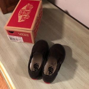 Vans black 7.5 toddler slip on